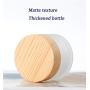 1PCS 50g/1.7oz Clear Frosted Glass Cream Jar Bottle Empty Refillable Travel Makeup Sample Packing Storage Container Vial Pot Holder Dispenser with Bamboo Lid and Inner Liner