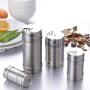 Studyset Seasoning Shaker Rub Container Tins Stainless Steel Rotating Spice Jars for Cooking Barbecue