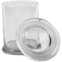 Clear 8 oz Glass Herb Stash Jar and Lid with Sugar Skull Logo from Smoke Promos