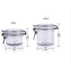 200g(7oz) Round Clear Acrylic Latch Lid Cosmetic Storage Hermetic Jars Pack of 1 pcs Very beautiful Xmas Gift (7 oz)