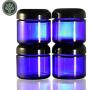 Cobalt Blue Glass Jar Kitchen/Apothecary/Herb Jars 2 oz (4 pack)