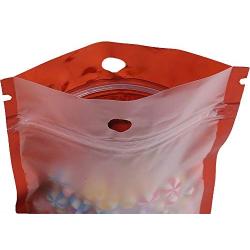 Pack of 100 QQ Studio Translucent Front Colored Inside Silver Mylar Back Flat Ziplock Hang-Hole Bags 0.75oz (3.3