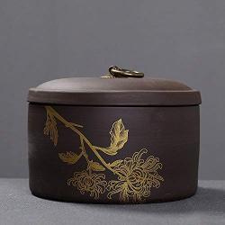 Chinese Porcelain Tea Box Retro Round Tea Storage Container Case Honey Jar With Lid Kitchen Storage Jars Decorative Coffee Tank,shanshanruoshui