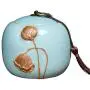 Boîte en céramique vintage pour thé faite à la main, glaçure, rangement thé, boîte à nourriture, conserve à thé avec couvercle étanche (Bleu clair) Boîte en céramique vintage pour thé faite à la main, glaçure, rangement thé, boîte à nourriture, conserve à thé avec couvercle étanche (Bleu clair)