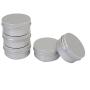 CTKcom 1/2-Ounce Metal Steel Tins Screw Top Flat Aluminum Silver Slide Round Tin Containers,1/2-Ounce Metal Steel Tin For Lip Balm,Crafts,Cosmetic,Candles,Travel Storage Kit (Pack of 10)