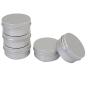 CTKcom 1/2-Ounce Metal Steel Tins Screw Top Flat Aluminum Silver Slide Round Tin Containers,1/2-Ounce Metal Steel Tin For Lip Balm,Crafts,Cosmetic,Candles,Travel Storage Kit (Pack of 10)