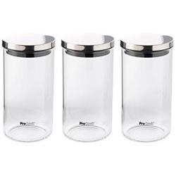 Cook Pro ProCook Large Storage Jars Set of 3 Metal Lid