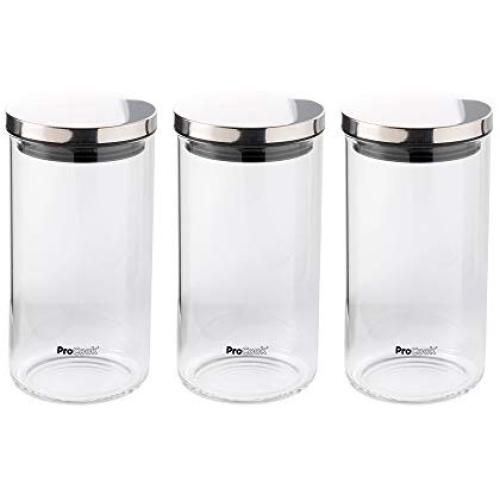 Cook Pro ProCook Large Storage Jars Set of 3 Metal Lid