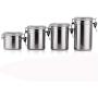 Canister Tea - 4pcs Set Coffee Portable Stainless Steel Container Organizer Tea Clear Lids Storage Canisters - Steel Coffee Jar Seal Coffee Box Steel Jar Jar Kitchen Sugar Container Jar T