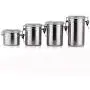 Canister Tea - 4pcs Set Coffee Portable Stainless Steel Container Organizer Tea Clear Lids Storage Canisters - Steel Coffee Jar Seal Coffee Box Steel Jar Jar Kitchen Sugar Container Jar T