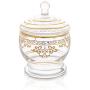 Glass Jar and Lid with Rich Gold Design- Measures: 6&quotH x 4&quotD