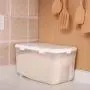 HOMELUNY Set von 4 Küchen Luftdichte Reis-Aufbewahrungsgläser, Feuchtigkeitsdicht, für Zuhause, 20 kg Groß, Klar für Reis, Zucker, Mehl, Snacks – Lebensmittel trocken und frisch aufbewahren