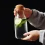 Bouteille en verre résistante à la chaleur pour stockage lait jus café épices sucre thé café bouchon en liège pot en verre Bouteille en verre résistante à la chaleur pour stockage lait jus café épices sucre thé café bouchon en liège pot en verre