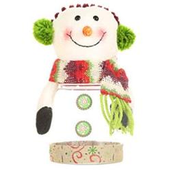 Holibanna Christmas Jar Candy Food Storage Container with Linen Doll Cover Cookie Jar Xmas Tabletop Decor Holiday Party Favors (Snowman)