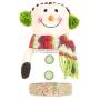 Holibanna Christmas Jar Candy Food Storage Container with Linen Doll Cover Cookie Jar Xmas Tabletop Decor Holiday Party Favors (Snowman)