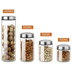 Glass Sealed Jars, Moisture-Proof Kitchen Food Containers, Stored Coffee Beans/Pasta/Cereal/Oatmeal