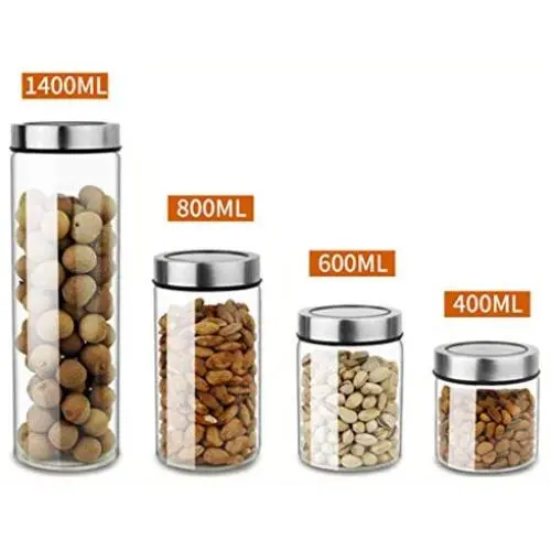 Bocaux en verre, contenants alimentaires étanches, pour stockage des grains de café/pâtes/céréales/avoine Bocaux en verre, contenants alimentaires étanches, pour stockage des grains de café/pâtes/céréales/avoine