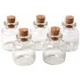 5Pcs/Lot Cork Stopper Small Glass Bottle Tiny Glass Jars With Cork Decorative Wish Glass Jars Vials For Decoration 22X28Mm,Clear