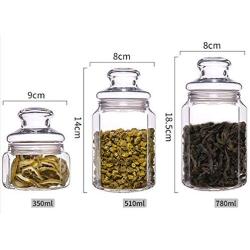 Glass Storage jar with lid, Transparent Storage containers Round Versatile Mason jar-G