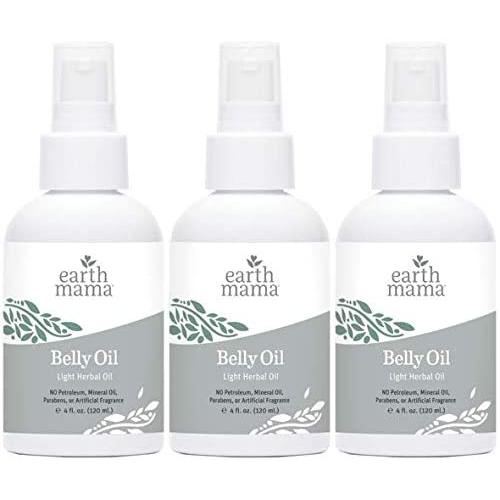Belly Oil by Earth Mama | To Safely Moisturize and Promote Skins Natural Elasticity During Pregnancy and to Ease the Appearance of Stretch Marks, 4-Fluid Ounce (3-Pack)