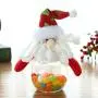 3 Stück Weihnachts-Süßigkeitenbehälter Niedlicher Weihnachtselfe Santa Schneemann Klare Kunststoff Süßigkeitenbehälter