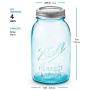 Ball Aqua Canning Jars 32 oz Regular Mouth - Set of 4 Vintage Mason Jars Aqua-colored glass with Airtight lids & Bands - DIY crafts & Decor - Safe For Canning, Pickling, Storage + SEWANTA Jar Opener