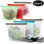 Reusable Silicone Food Storage Bags, OAMCEG 6 Pcs Airtight Seal Food Preservation Bags/Food Grade/Versatile Preservation Bag Container - Best for Snack, Fruit, Vegetable, Meat, Milk