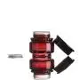 2er Set 50ml/1,7oz Rotwein Glasbehälter mit Schwarzdeckel und Innenfolie, Premium Reiseflaschen für Creme, Ätherische Öle, Lotion