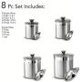 Tramontina 80204/527DS Gourmet Stainless Steel Canister and Scoops Set, 8 Piece, Made in Brazil