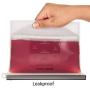 Reusable Food Storage Bags Microwave and Freezer Safe Leakproof Steam and Boil Friendly Includes 4 Clear Quart Size Silicone Resealables and One Scrubbing Pad by Enviro-Savvy