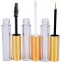 10ml Empty Mascara Tube Eyeliner Cream Container Bottle Lip Gloss Bottle with 3 Piece Funnel&Rubber Inserts for Castor Oil(Golden)