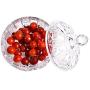 Glass Transparent Candy Jar with Crystal Engraved Food Storage Jar Jewelry Storage Box Dried Fruit Jar for Home Office and Party (Large)