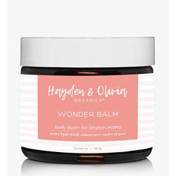 Hayden & Olivia Pregnancy Stretch Mark Prevention Cream - Belly Wonder Balm with Organic Plant Oils + Vitamin E + Shea Butter - Premium Intense Lotion Prevents & Repairs Tummy, Bust & Thigh Scars