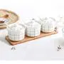 Bouteilles à Épices en Céramique, Récipient de Rangement pour Sucre et Cuillères en Céramique pour Cuisine
