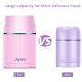 Insulated Thermos Food Jar for Hot Food Wide Mouth 27 oz with Folding Spoon & Handle Food Storage Lunch Container ZTXPRO Leak Proof Design for School Picnic Office Outdoors ? Pink Purple