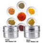 CSPFAIRY Stainless Steel Magnetic Spice Box Kitchen Spice Jars Seal Magnet Jar Seasoning Refrigerator Box Multifunction 6 Pcs/Set