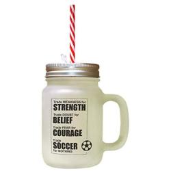 Black Trade Weakness Strength Doubt Belief Trade Fear For Frosted Glass Mason Jar With Straw