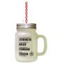Black Trade Weakness Strength Doubt Belief Trade Fear For Frosted Glass Mason Jar With Straw
