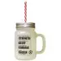 Black Trade Weakness Strength Doubt Belief Trade Fear For Frosted Glass Mason Jar With Straw