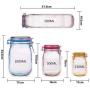 20Pcs Reusable Mason Jar Bottles Bags Nuts Candy Cookies Bag Seal Fresh Food Storage Bag Snacks Zipper Sealed Kitchen Organizer (20)