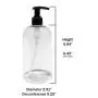 Baire-Flaschen - 16 Unzenblaue, wiederbefüllbare Kunststoffflaschen mit schwarzen Lotionpumpen – Organisieren Sie Seife, Shampoo und Lotion – PET, leicht, BPA-frei, 6er-Pack, inklusive 6 Damask-Etiketten