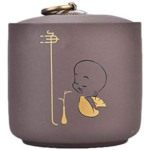 Ceramic Tea Storage Container Kitchen Storage Canister Jar for Candy Coffee - 9 x 10.5 cm/3.5 x 4.1 inches - 17