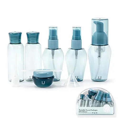 Tragbarer Reise-Set mit Sprayflaschen, wasserdichte Kunststoff-Toilettenkörper, wiederverwendbare Behälter-Set für Shampoo, Conditioner, Lotion, ideal für Geschäfts- oder Persönlichkeitsreisen, Set von 10