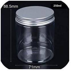 1Pc 30 250Ml Aluminum Cap Cosmetic Tin Pot Lip Balm Jar Containers Oil Wax Empty Transparent Sample Bottle Container,250Ml