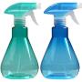Ilyever Large Size Empty Spray Bottle,2 Pack 500ML Refillable Sprayer Leak Proof Durable Trigger Sprayer with Mist& Stream Modes for Essential Oil,Water,Kitchen,Bath,and Cleaning,Green+Blue