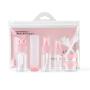 JOSALINAS Cosmetic Travel Bottles TSA Approved Leak-proof Toiletry Set for Makeup, 9 PCS Plastic Clear Liquid Containers, Pink