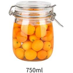 Sealed jar glass Transparent Moisture proof Household Glass bottle storage jar Storage tank Storage bottle Multiple sizes (Size : 750ml)