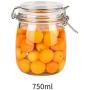 Sealed jar glass Transparent Moisture proof Household Glass bottle storage jar Storage tank Storage bottle Multiple sizes (Size : 750ml)