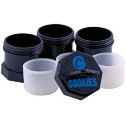 Cookies &quotHarvest Club" Mini Air Tight Stackable Storage Jars - 3 Piece Set In Black Color Sold By Trendz