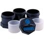 Cookies &quotHarvest Club" Mini Air Tight Stackable Storage Jars - 3 Piece Set In Black Color Sold By Trendz